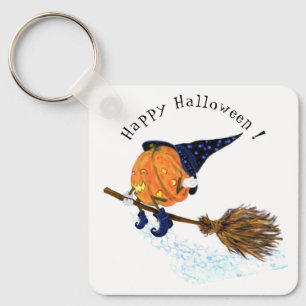 Witch Pumpkin Halloween Keychain