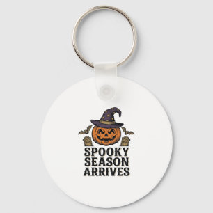 Witch Pumpkin Halloween Vintage Engraving Shirt De Key Ring