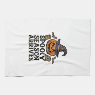 Witch Pumpkin Halloween Vintage Engraving Shirt De Tea Towel