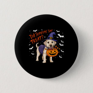 Witch Puppy Halloween Treat Labrador Puppy 6 Cm Round Badge