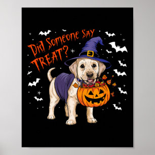Witch Puppy Halloween Treat Labrador Puppy Poster