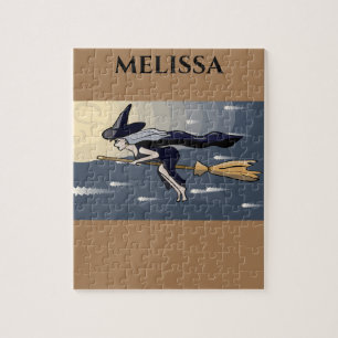 Witch puzzle with personalised name.