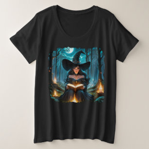 Witch reading a Book - Wicca Halloween 2 Plus Size T-Shirt