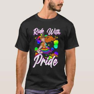 Witch Ride With Pride LGBTQ Gay Lesbian Halloween T-Shirt