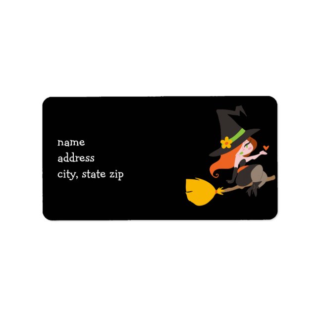 Witch Riding a Broomstick Label (Front)