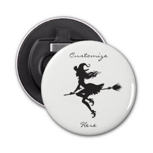 Witch Riding Broom Halloween Thunder_Cove Bottle Opener