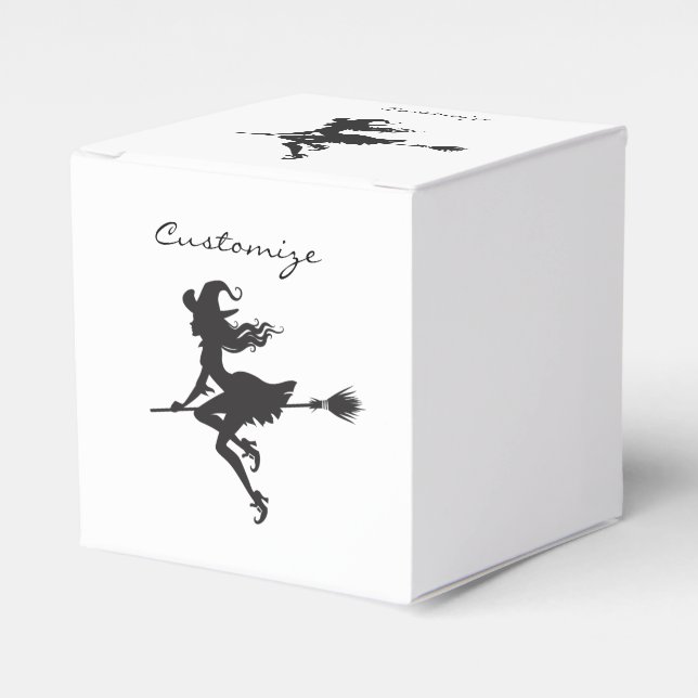 Witch Riding Broom Halloween Thunder_Cove Favour Box (Front Side)