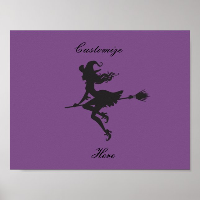 Witch Riding Broom Halloween Thunder_Cove Poster (Front)