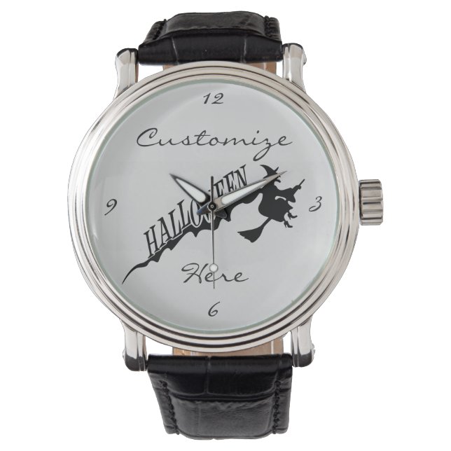 Witch Riding Broom Halloween Thunder_Cove Watch (Front)