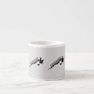 Witch Riding Broom Thunder_Cove  Halloween Espresso Cup