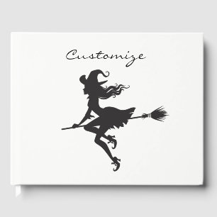 Witch Riding Broom Thunder_Cove Halloween Guest Book