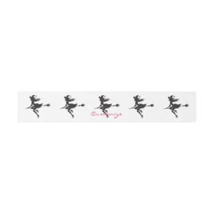 Witch Riding Broom Thunder_Cove  Halloween Invitation Belly Band