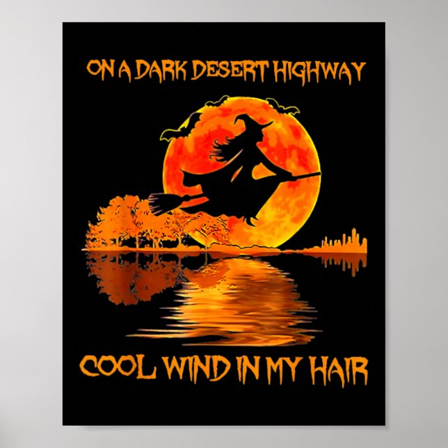 Witch Riding Brooms On A Dark Desert Highways Hall Poster (Front)