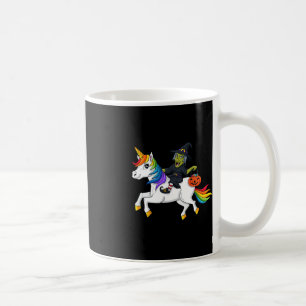 Witch Riding Unicorn Fun Halloween Girls Kids Coffee Mug