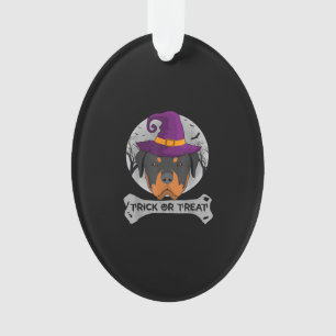 Witch Rottweiler Trick Or Treat Funny Dog Ornament
