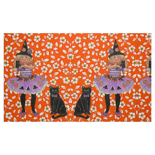 Witch’s and Cats Halloween Fabric (Fat Quarter)