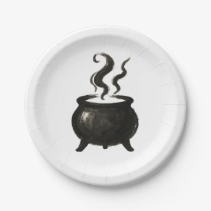 Witch’s Brew – Minimalist Halloween Cauldron on  Paper Plate