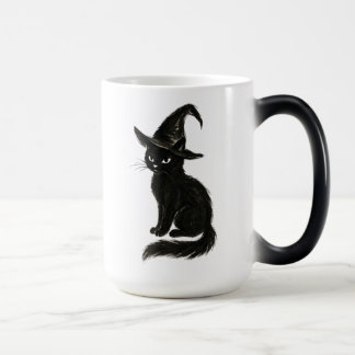 Witch’s Cat – Black Ink Halloween Illustration on  Magic Mug