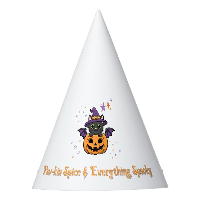 Witch’s Fur-miliar Halloween - Spooky  Party Hat (Front)