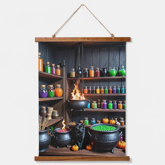 Witch’s Potion Room A Magical Alchemist’s Haven Hanging Tapestry (Front)