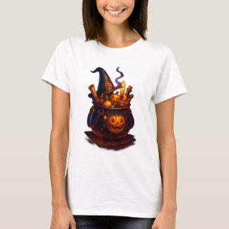 "Witch’s Pumpkin Brew – Halloween Cauldron T-Shirt