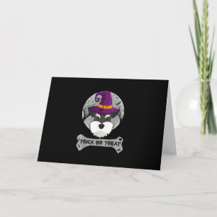 Witch Schnauzer Trick Or Treat Funny Dog Halloween Holiday Card
