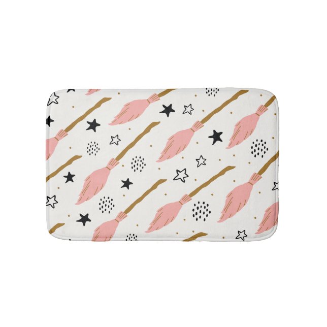 Witch School Magic Doodle Pattern Bath Mat (Front)