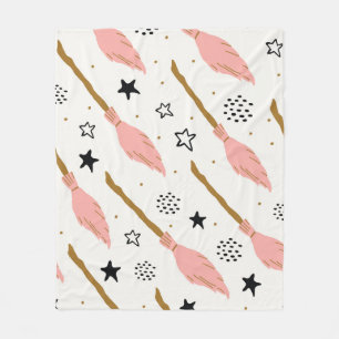 Witch School Magic Doodle Pattern Fleece Blanket