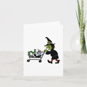 Witch shopping for supplies card