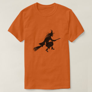 Witch Silhouette Halloween Glitter T-Shirt