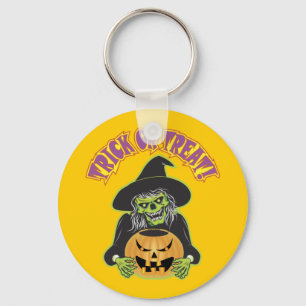 Witch Skull Key Ring