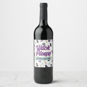 Witch Social Club Halloween Bachelorette Party Wine Label