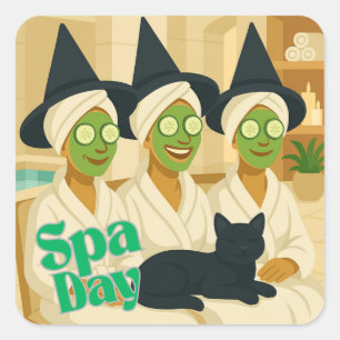 Witch Spa Day Funny Humour Square Sticker