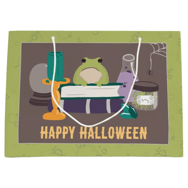Witch Spell Ingredients Halloween Large Gift Bag (Front)