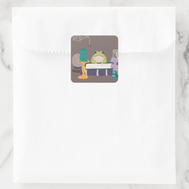 Witch Spell Ingredients Halloween Square Sticker (Bag)