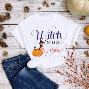 Witch Squad Fun Girls Halloween Glitter T-Shirt