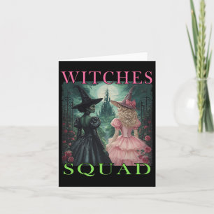Witch Squad Halloween Witches Pink And Green Witch Card