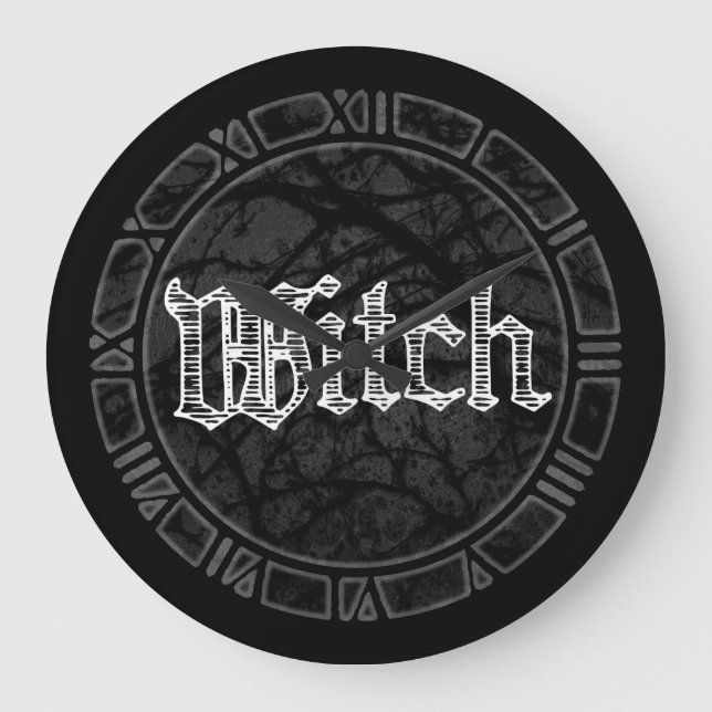 Witch Text Large Clock (Front)