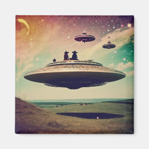 Witch UFO Picnic Magnet