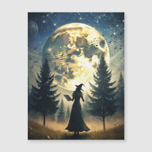 Witch Under Full Moon Enchanted Night