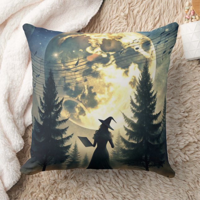 Witch Under Full Moon Enchanted Night Cushion (Blanket)