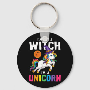 Witch Unicorn Shirt Girls Halloween Key Ring