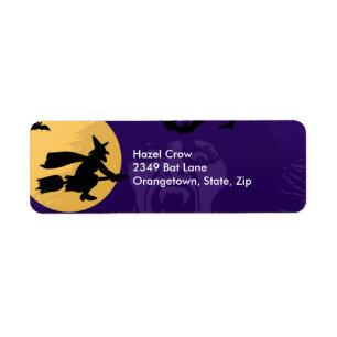 Witch, Vampire and Haunted House Address Labels