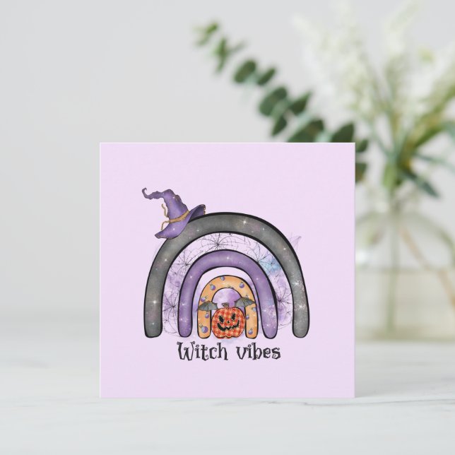 Witch Vibes – Black Rainbow, Purple Witch Hat (Standing Front)