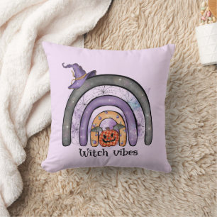 Witch Vibes – Black Rainbow, Purple Witch Hat Cushion