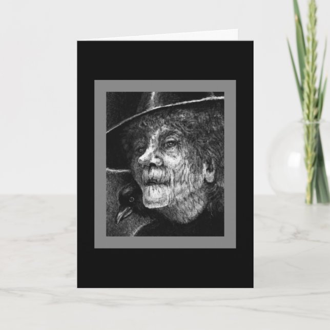 Witch w/ Crow III Halloween Card (Front)