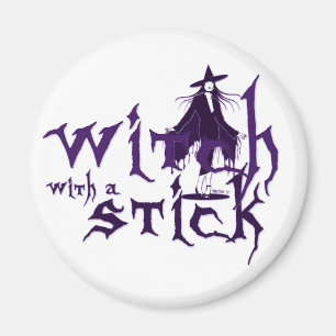 Witch w/ Stick Magnet
