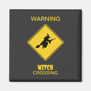 Witch Warning Halloween Magnet