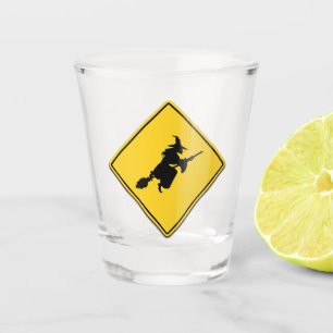 Witch Warning Halloween Shot Glass