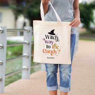 Witch Way Halloween Personalised Tote Bag